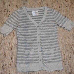 Justice Gray Stripe Cardigan Kids
